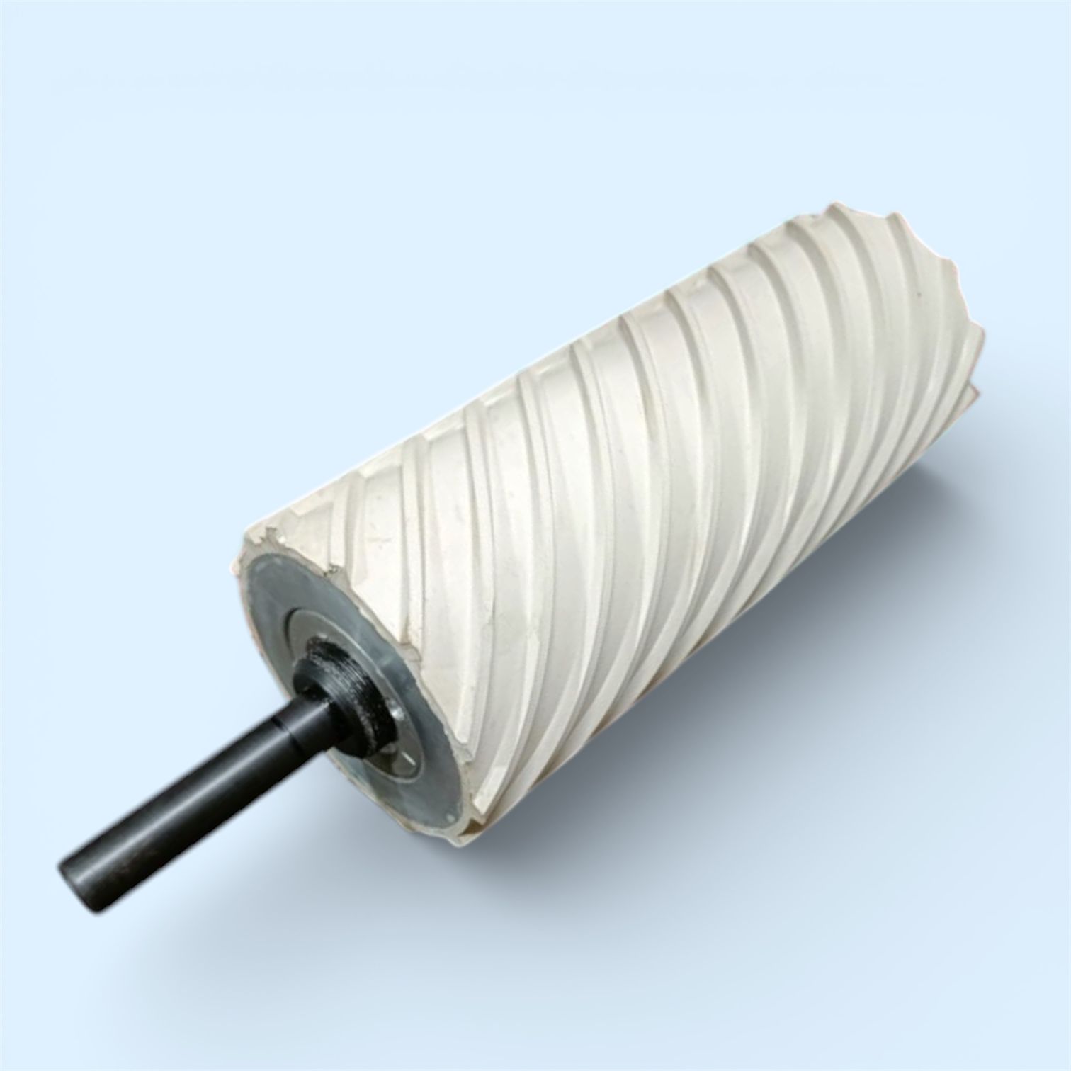 Feeding rubber roller with shaft